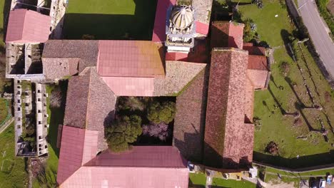 flying over a monastery