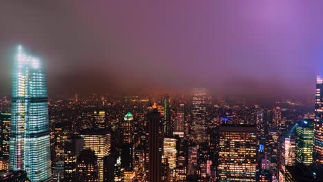 beautiful aerial view of new york city on a cold winter day.