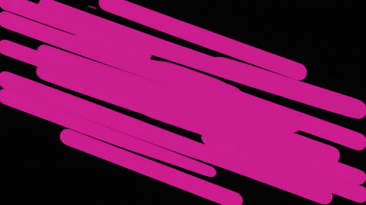 Transición de motion graphics abstractos rosas sobre fondo negro