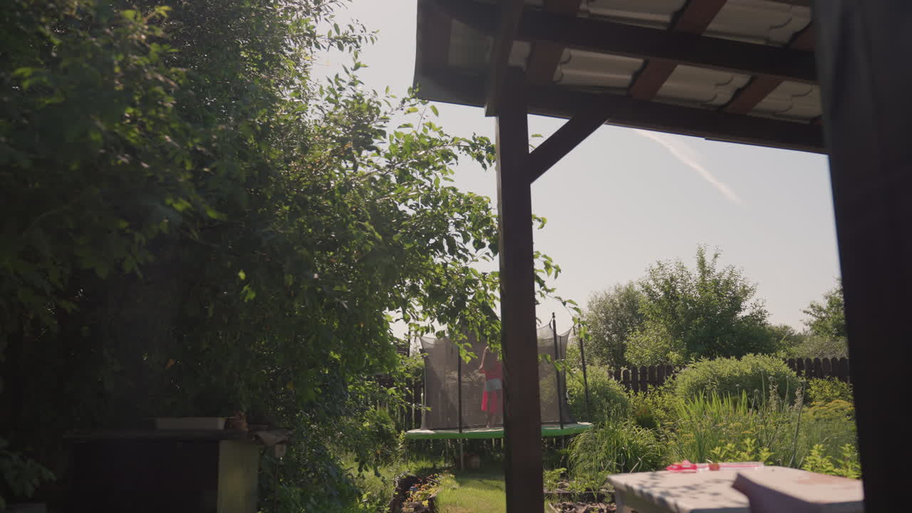 Garden Patio Retreat, Relaxing Outdoor Garden Space, Peaceful Garden Area Beneath Pergola With Lush Greenery, Quiet Outdoor Veranda Overlooking Vibrant Green Garden With Wooden Supports