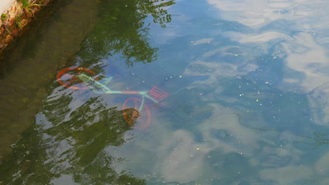 bike inside the canals of milan in the navigli area