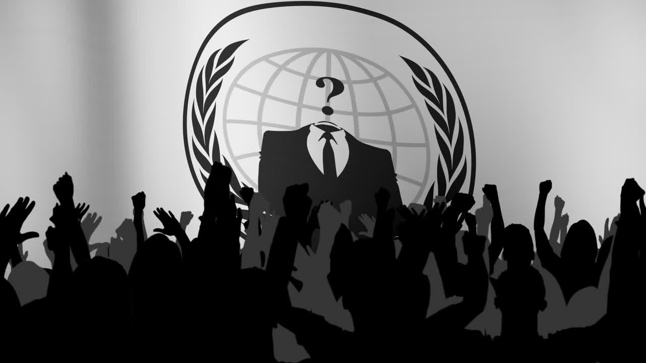 onz와 수트 기호 위에 나타나는 손의 실루 ⁇ 의 애니메이션