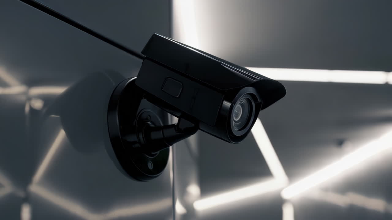 Security Camera on a Metal Wall