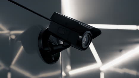 security camera on a metal wall