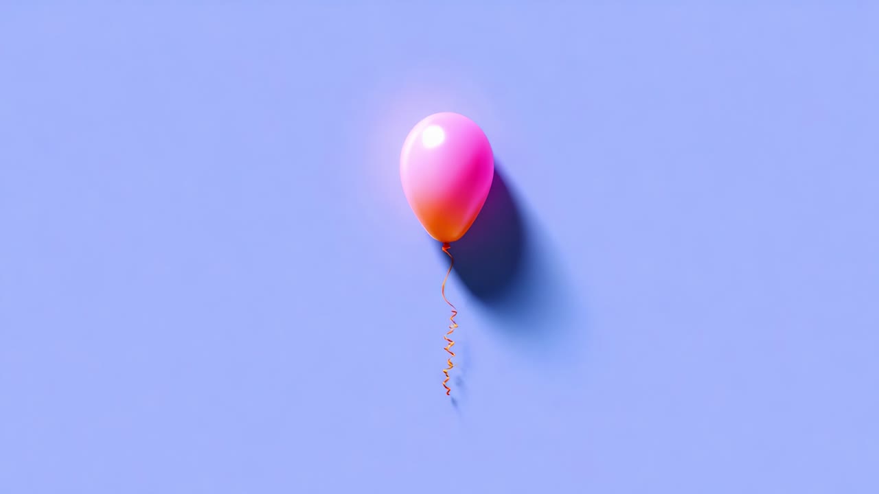 A Vibrant Pink Balloon Floating Against a Soft Blue Background, Capturing the Essence of Joy and Celebration in This Cheerful Scene
