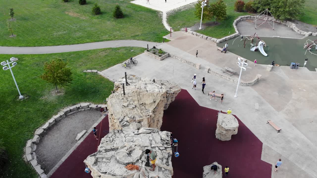 Columbus Ohio Metro Park - Audubon Park - Urban Rock Climbing Wall