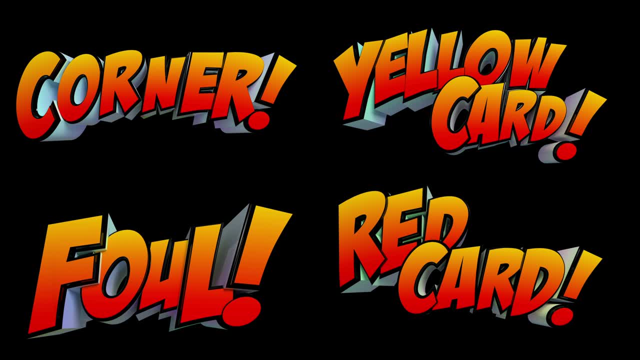 4k에서 알파 채널 고립 마스크와 함께 멋진 폭발적인 축구 메시지