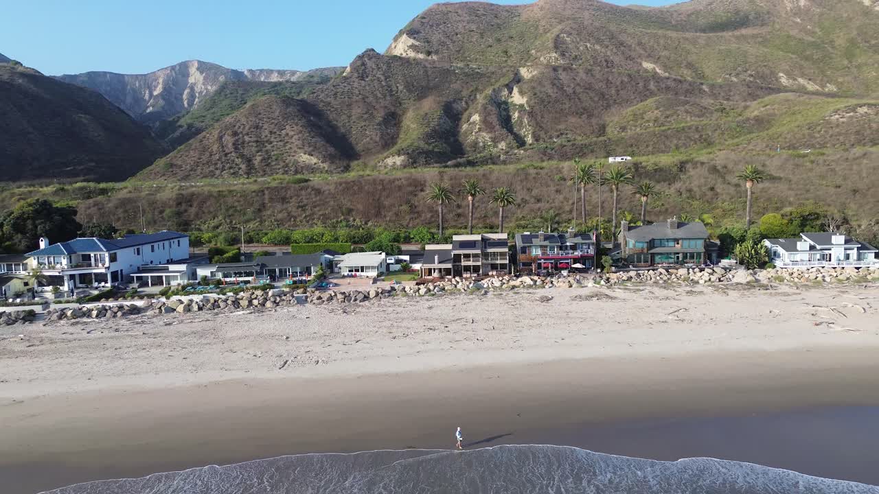 Aerial View of Luxury Beach Houses in California