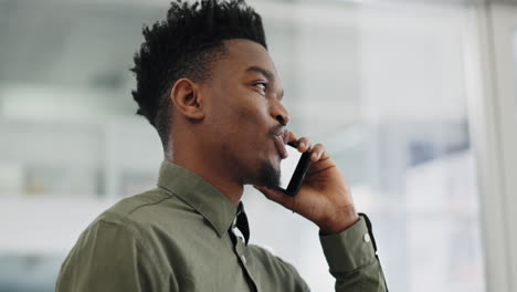 phone call, networking and business man in office