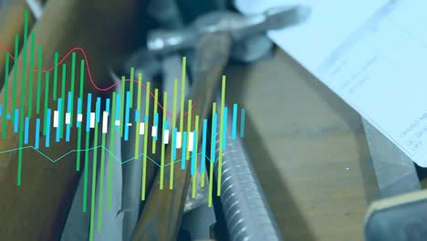 animación del procesamiento de datos sobre las herramientas