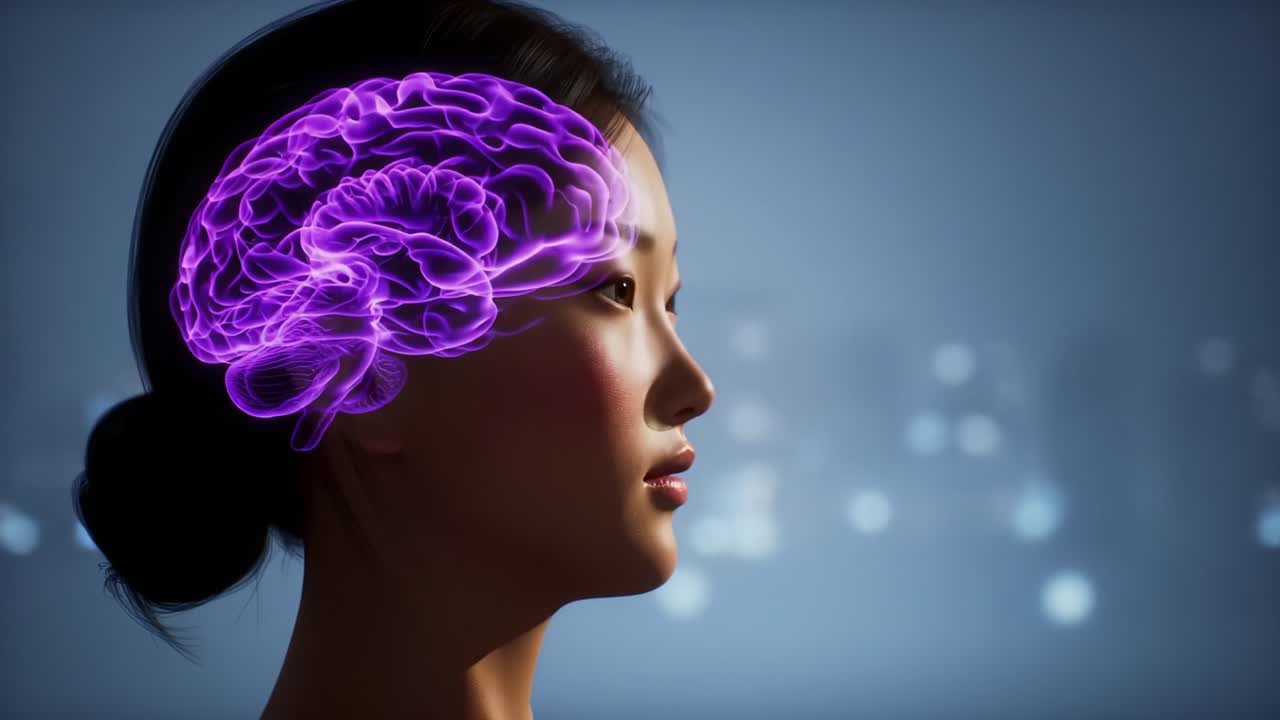 Exploring the Human Mind: An Artistic Representation of Brain Activity in a Portrait Illustration, Highlighting the Connection Between Emotion and Thought