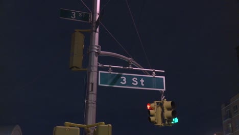 View-of-street-signs-and-a-traffic-light-at-3rd-Street-in-Brooklyn