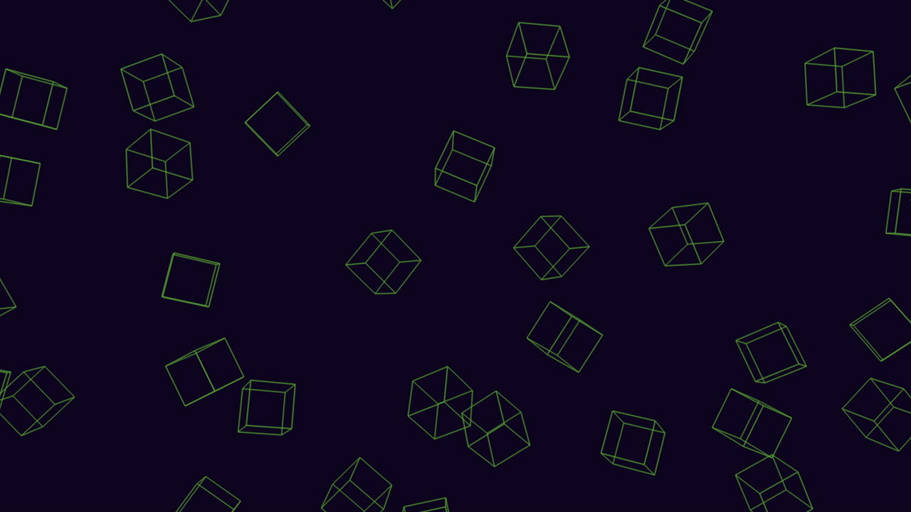 푸른 공간에 모션 미래 네온 큐브