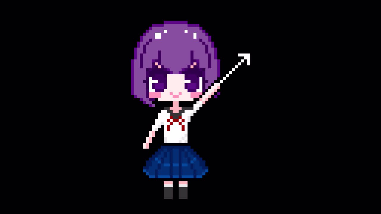 Pixel cursor girl short hair Looping animation. 1080p (7).mov