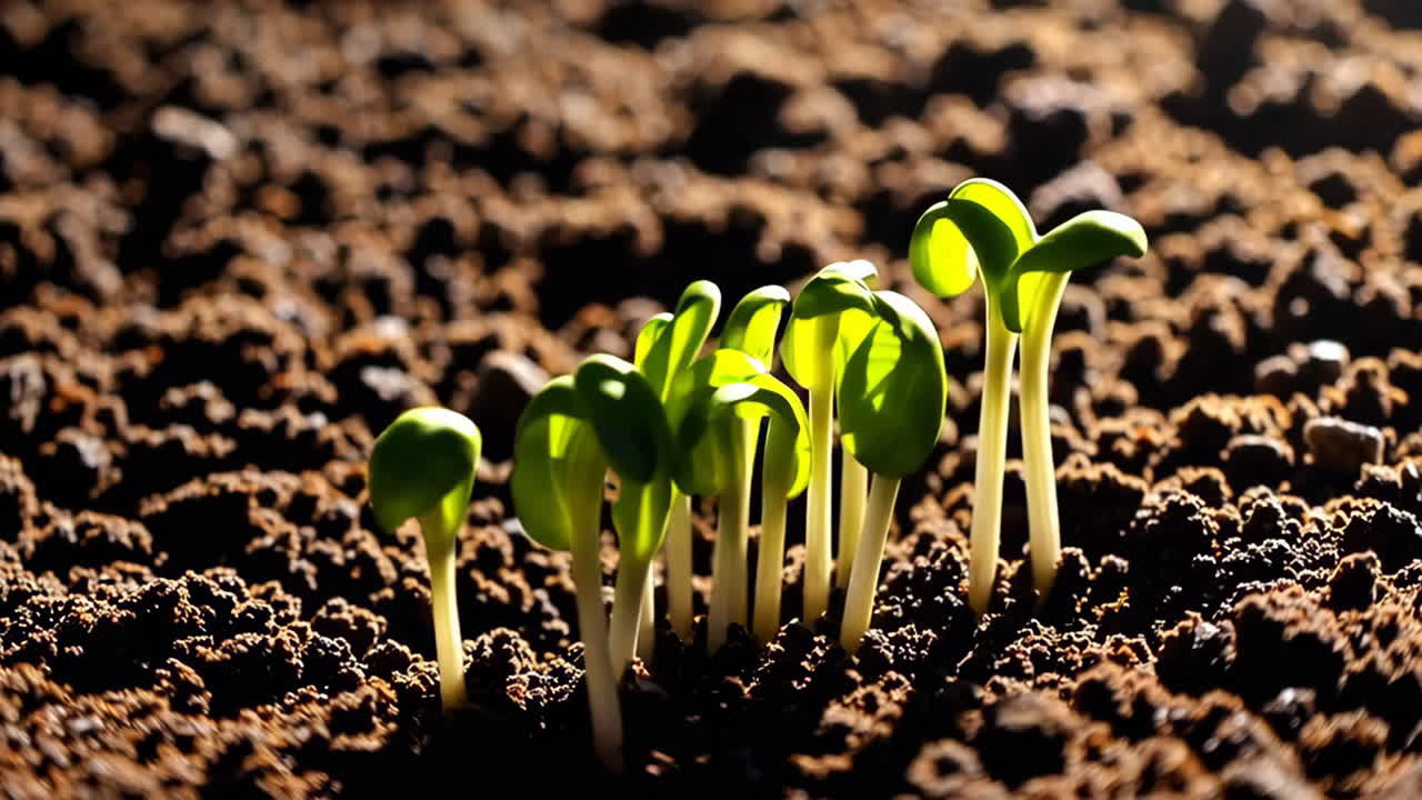 Sprouting Seedlings in Soil