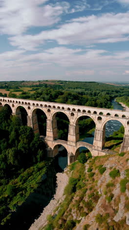pont du gard aqueduct aerial view