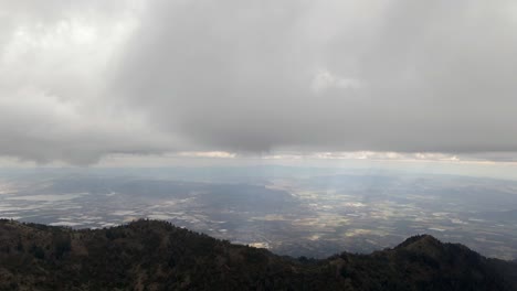 Clouded-Sky-Over-Forest-Mountains-In-National-Park-Of-Nevado-de-Colima-In-Jalisco,-Mexico