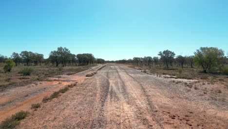 taking off from a remote outback runway in queensland, australia