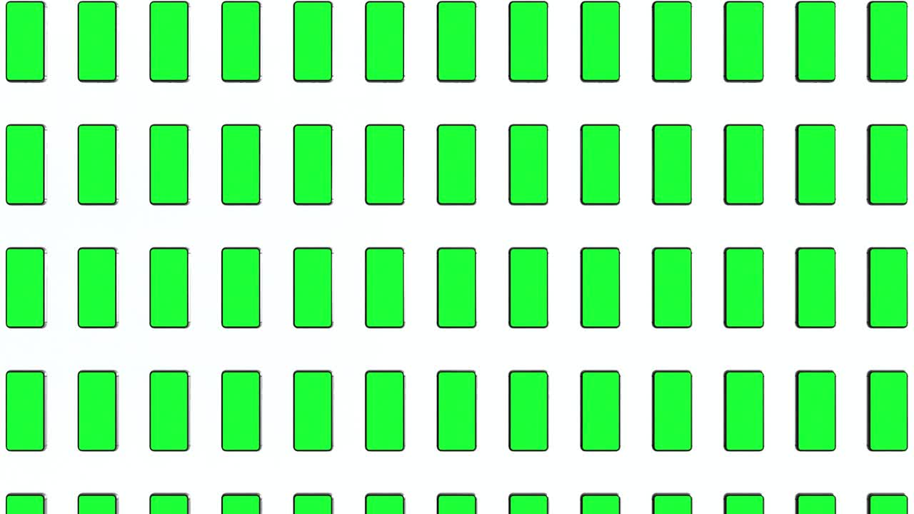 muchos teléfonos con pantallas verdes