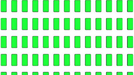muchos teléfonos con pantallas verdes