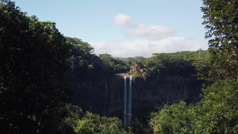 A-wide-shot-focused-on-Chamarel-waterfall-in-Maurithius