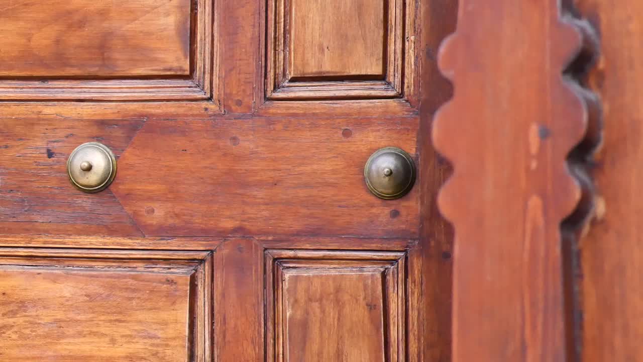 Close-up of an Ornate Wooden Door