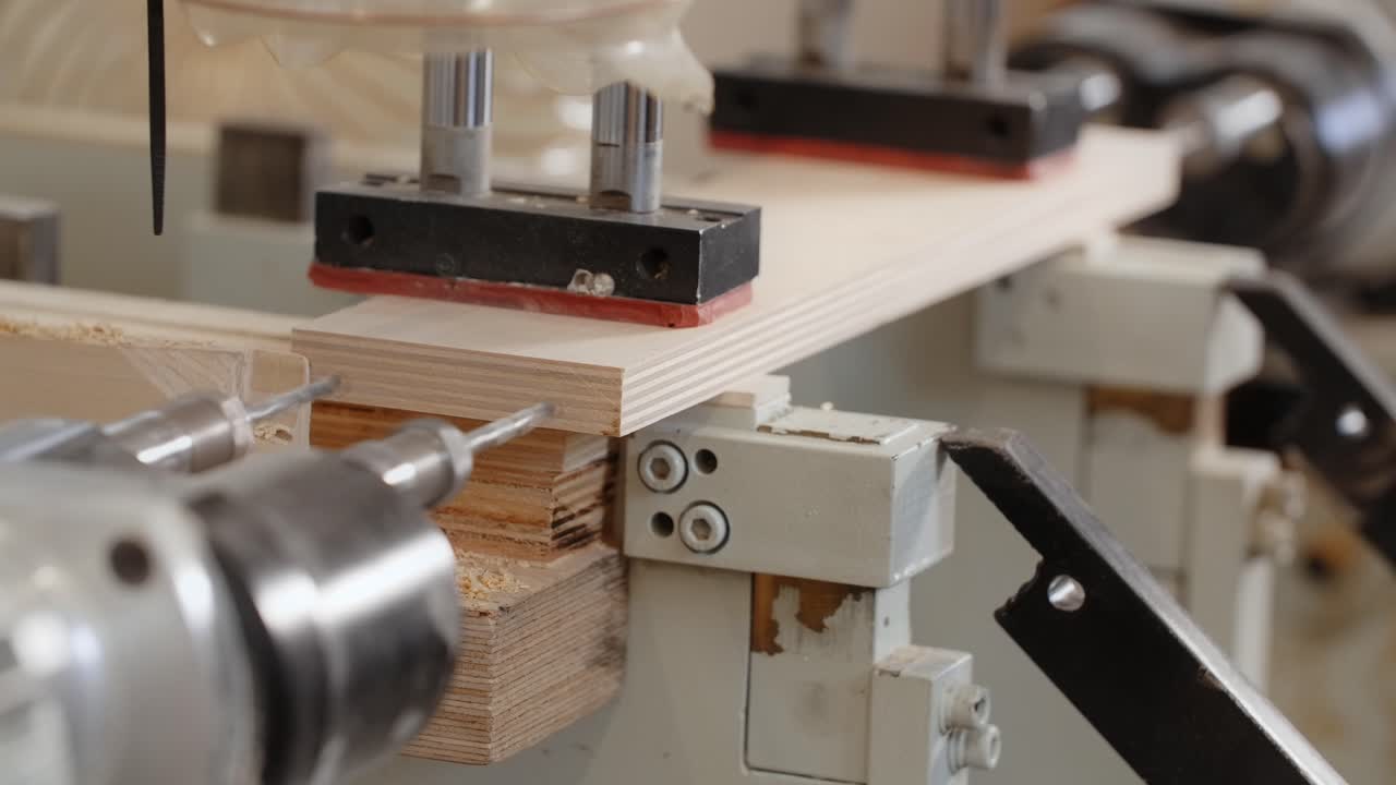 Automated Wood Drilling Machine in Action