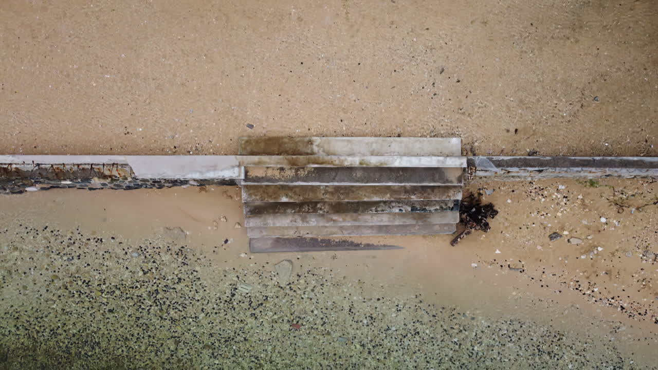 세부, 필리핀, 아시아, 드론의 모래 해변의 위아래 영상