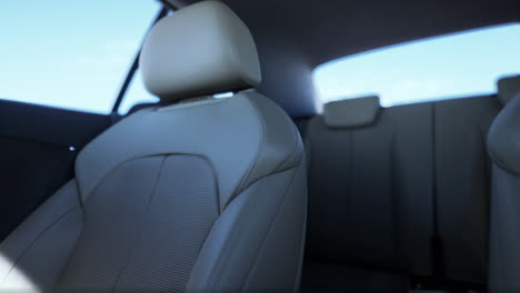 vista de cerca de los asientos traseros de los automóviles modernos