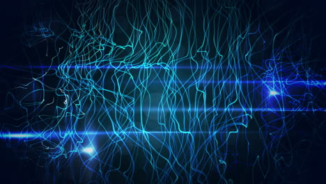 animación de la onda azul digital sobre un fondo oscuro