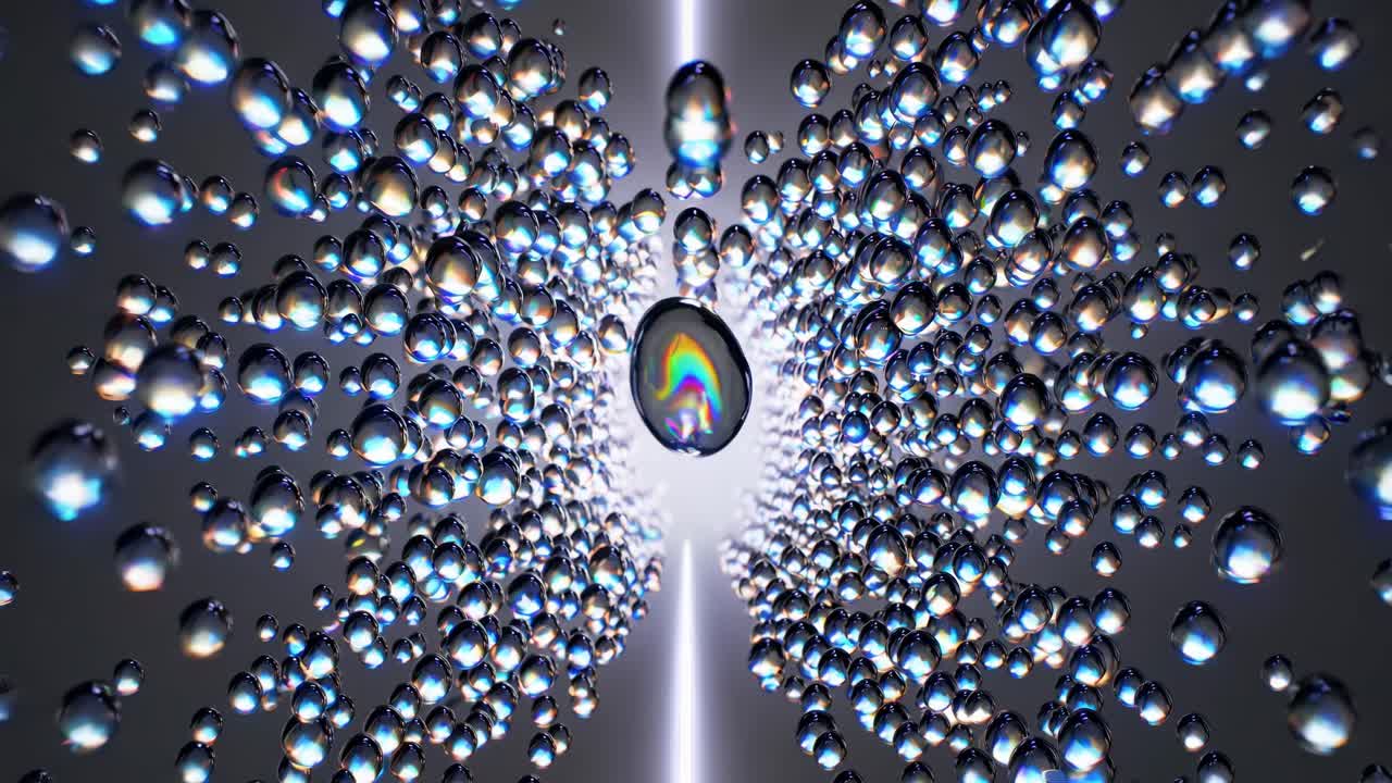 Abstract Iridescent Water Droplets