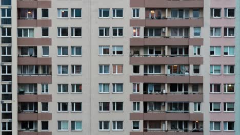 time-lapse from day to night of a decay soviet era apartment in poland, eastern europe