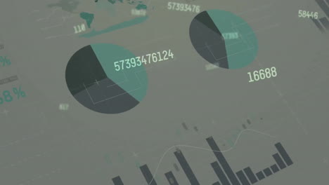 Animation-of-data-processing-and-statistics-over-grey-background