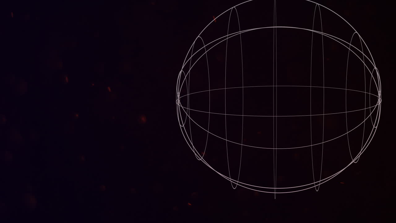 공간 2에 입자가 있는 동작 추상 기하학적 모양