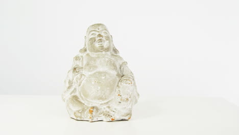 close-up of crystal laughing buddha