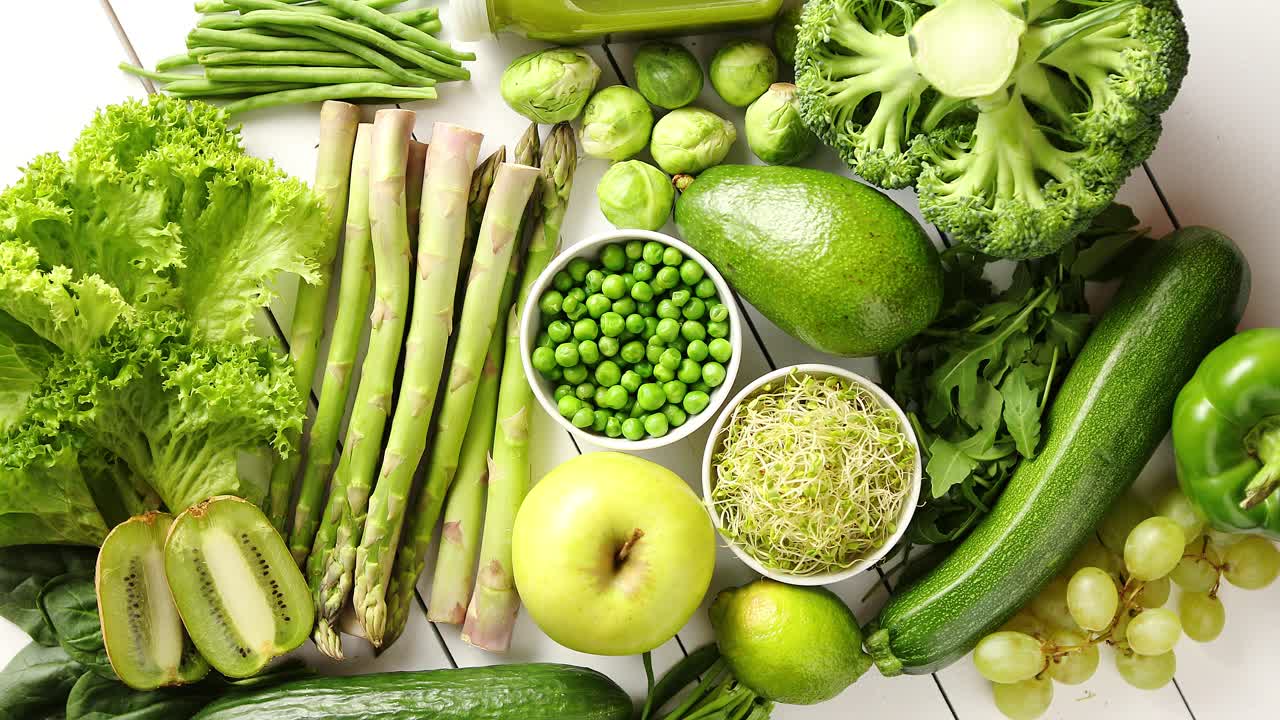 verduras orgánicas antioxidantes verdes frutas y hierbas