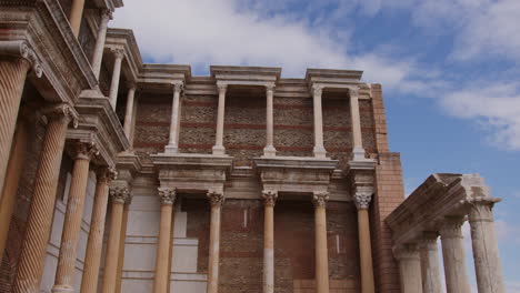 wall with pillars of the ancient gymnasium in sardis