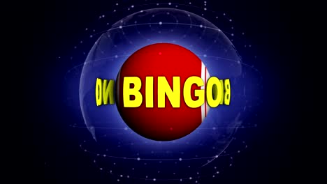 bingo text animation around the bingo ball, rendering, background, loop