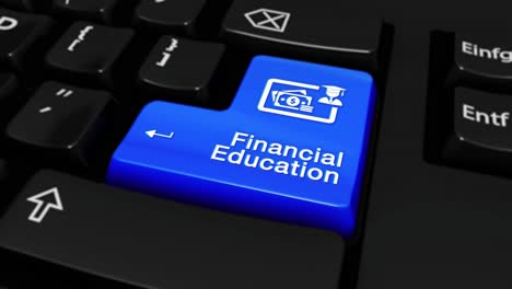 financial education button on computer keyboard
