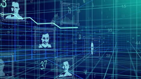 animación del procesamiento de datos sobre la red
