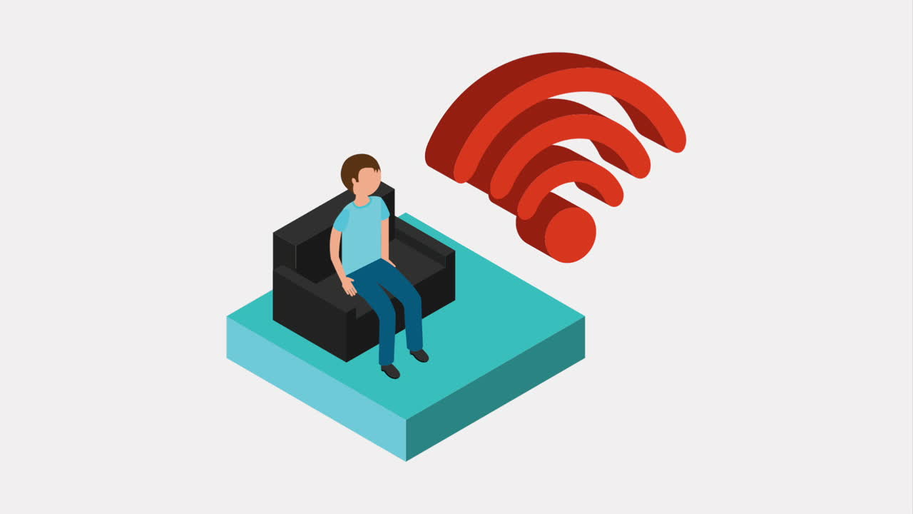 persona relajándose en un sofá con conexión wifi