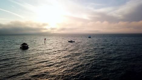 Boote-Bei-Sonnenuntergang,-Clearwater-Florida,-Clearwater-Beach-Florida