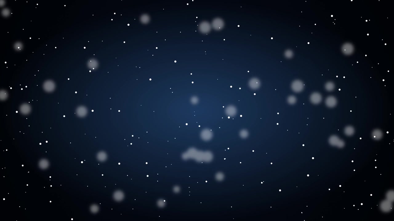 Abstract Motion Background with Floating White Particles on Dark Blue Gradient