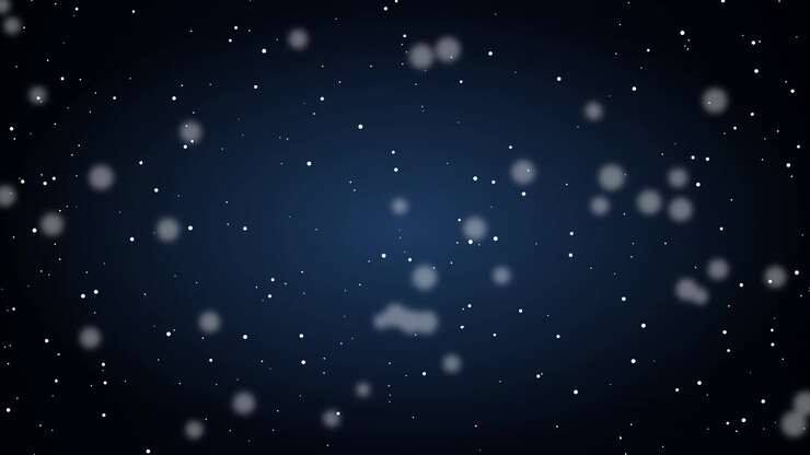 Abstract Motion Background with Floating White Particles on Dark Blue Gradient