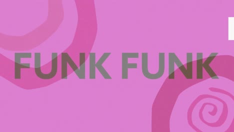 Animation-of-text-funk-on-colourful-background