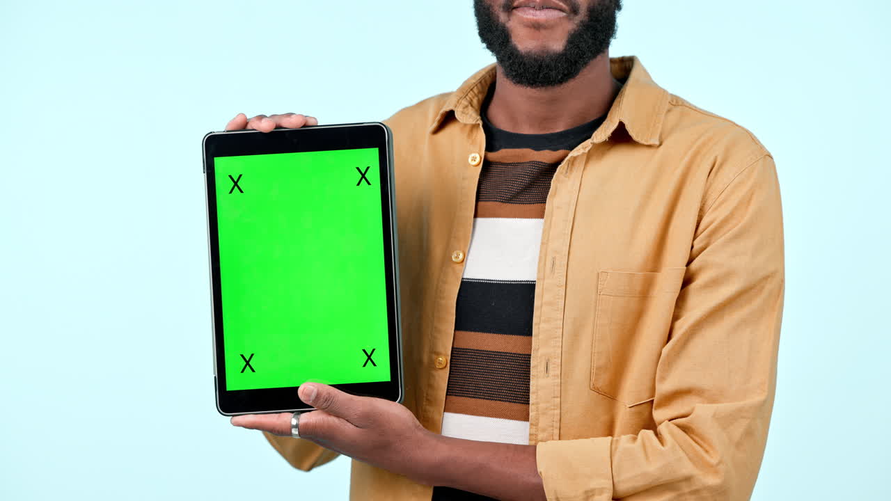 Green screen, tablet mock up