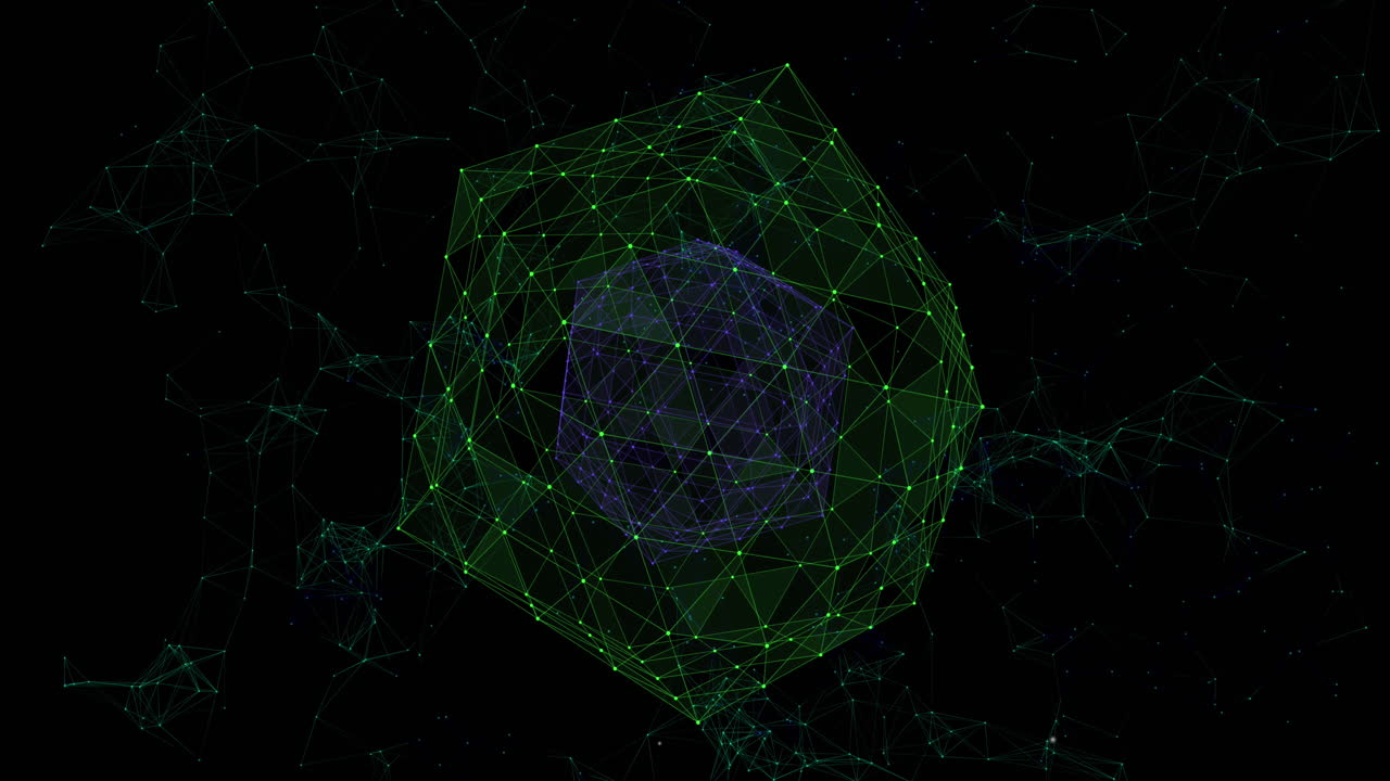 animación del globo con conexiones sobre fondo negro.