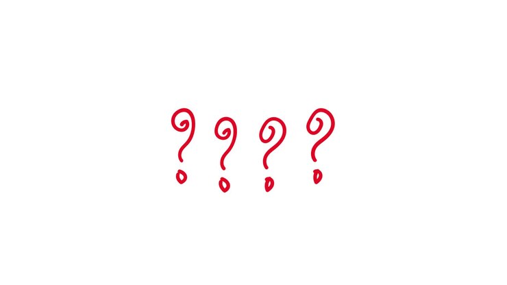 Animated Red Question Marks Wiggling on White Background