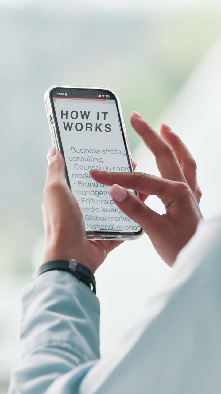 Close Up of Hands Scrolling and Interacting with a Smartphone Screen