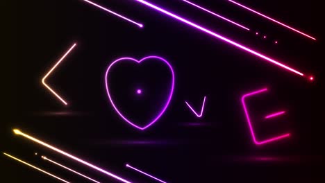 black background with neon-lighted word love vector illustration.